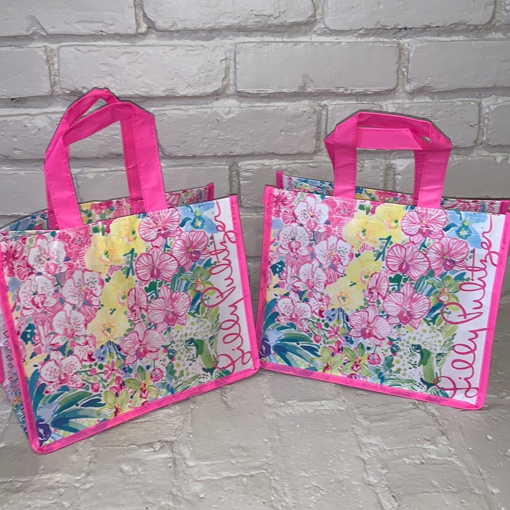 Lilly Pulitzer set of 2 small reusable shipping bags New